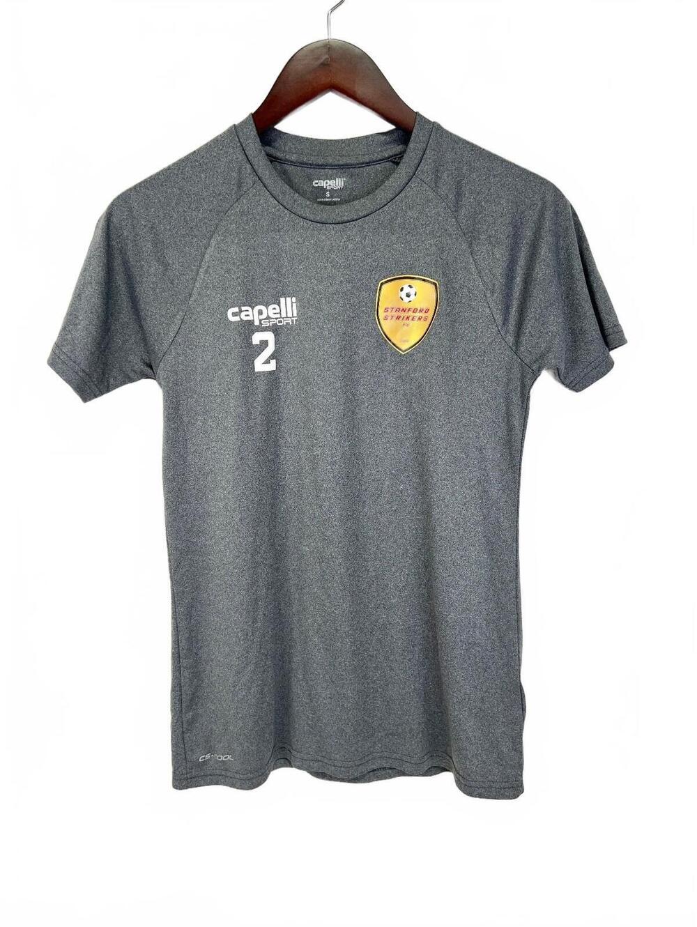 Capelli Sport Gray Athletic T-Shirt Jersey Size S with Stanford Strikers Logo